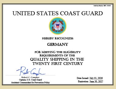 US Qualship 21 für 2026-2027 Lauftext