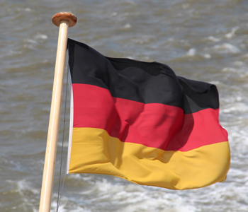 Deutsche Flagge auf Boot