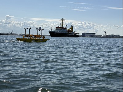 Fahrübung im Projekt Galileo Nautic im Offshore-Windpark