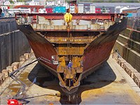 Rückbau des Massengutfrachters Captain Tsarev auf EU-zertifizierter Werft in Brest Frankreich © Navaleo